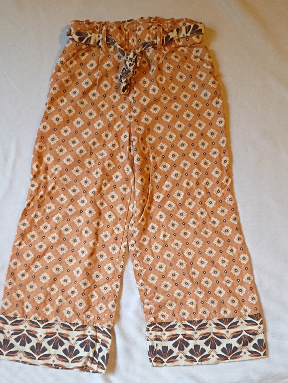 Linen Blend Girls Pants